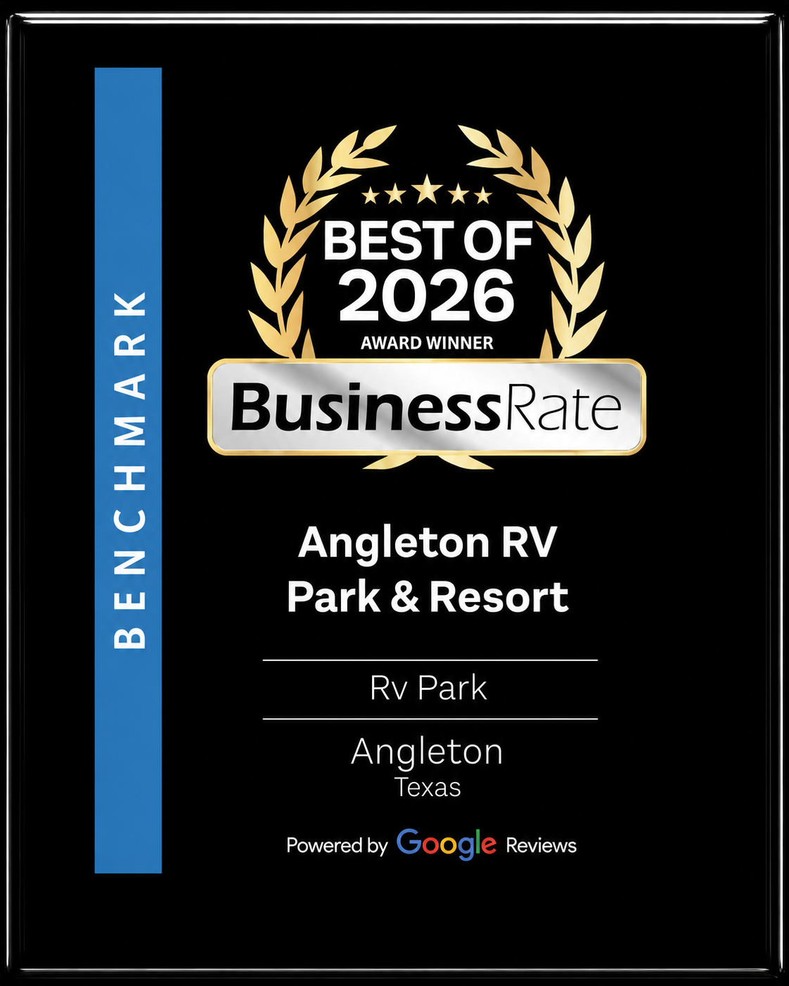 BusinessRate Best of 2026 Award Winner — Angleton RV Park & Resort