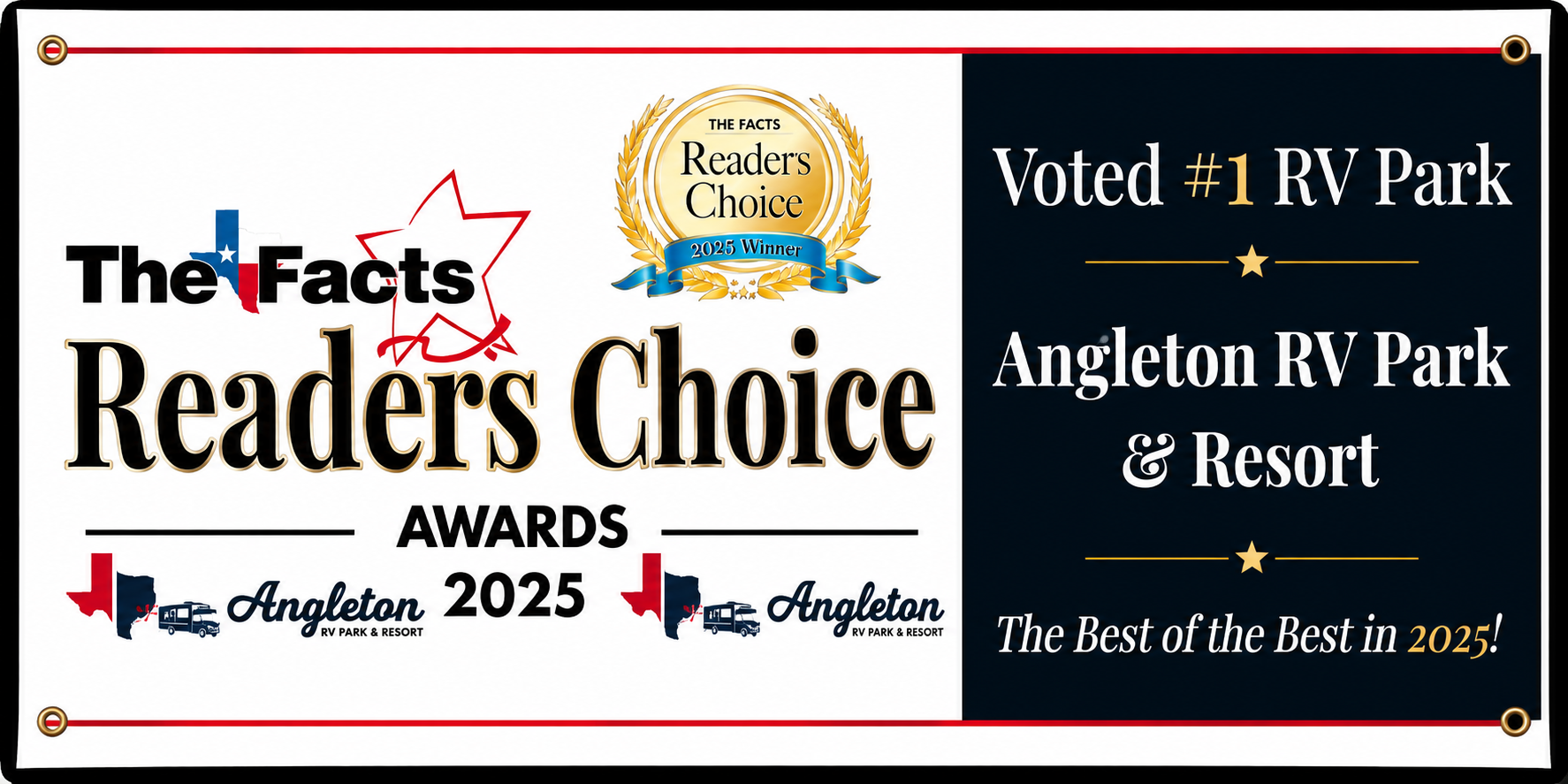 The Facts Readers' Choice Awards 2025 — Voted #1 RV Park, Angleton RV Park & Resort